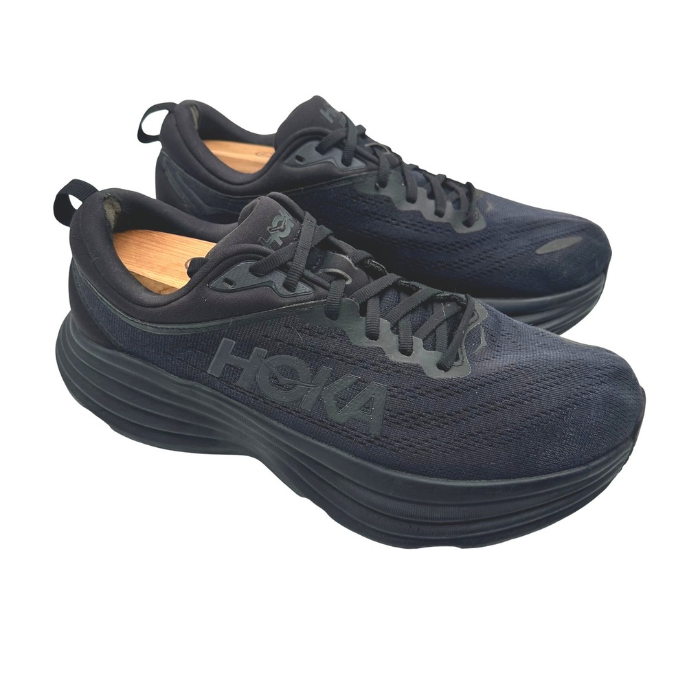 Hoka Bondi 8 Mens 9 4E Extra Wide Triple Black Running Shoes 1127956